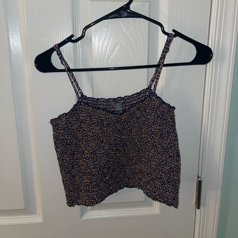 Aerie Floral Cropped Tank Top